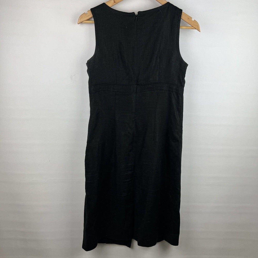 Donna Morgan Dress Size 4 Black Linen Sleeveless Sheath - Picture 2 of 9